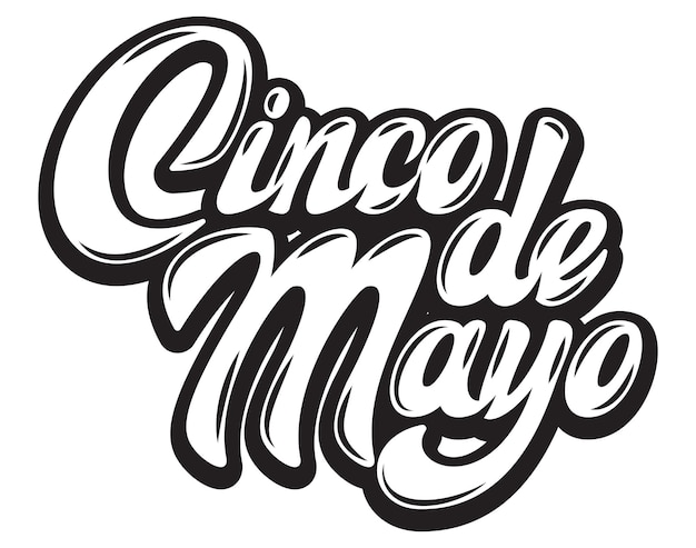 お祝いシンコ ・ デ ・ マヨのカリグラフィの文字を持つベクトル テンプレート