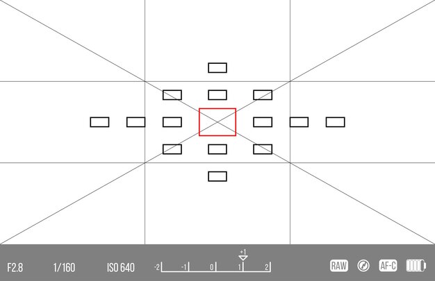 Vector template for your design. Camera viewfinder. Focusing screen of the camera. Viewfinder camera recording.