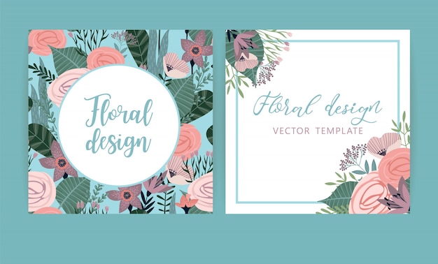 Vector templates with flowers