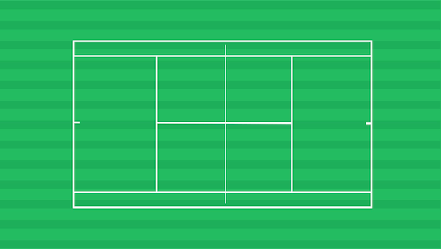 Vector tennis court green grass