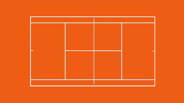 Векторный теннисный корт оранжевый