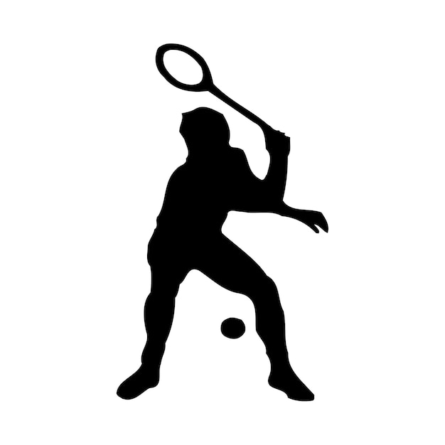 Vettore vettor giocatore di tennis disegno sportivo della silhouette 86