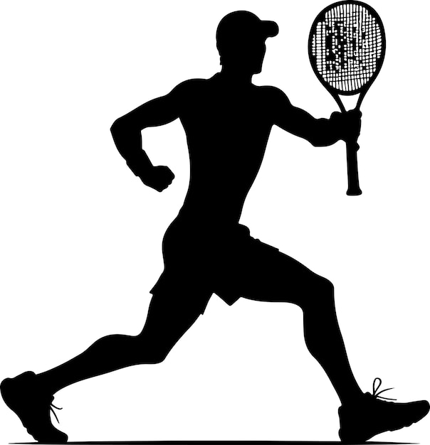 Иллюстрация векторного силуэта векторного теннисиста