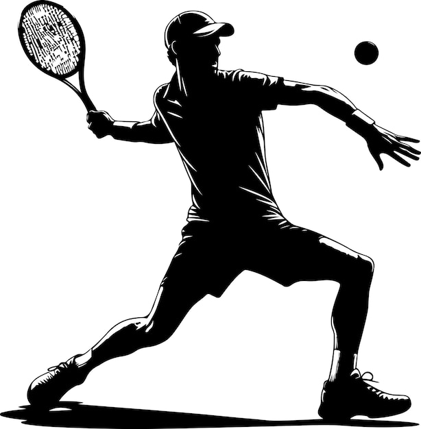 Vector tennis player vector silhouette illustration