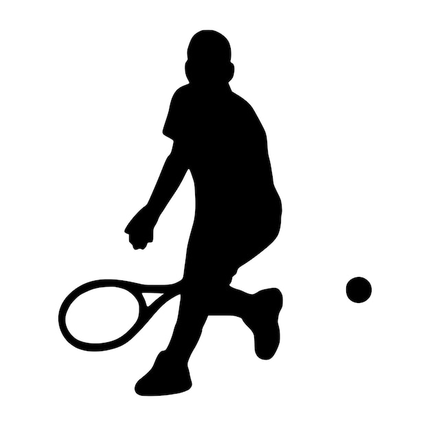 Vector tennis silhouette