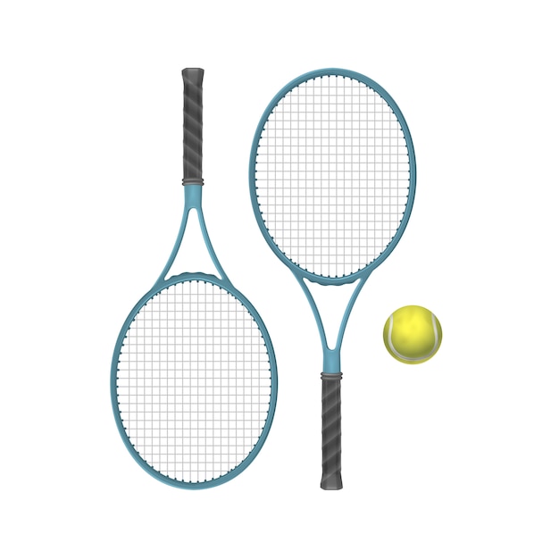 Vector vector tennisrackets met bal