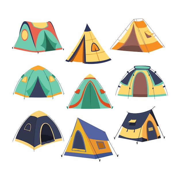 Vector vector tents icone set