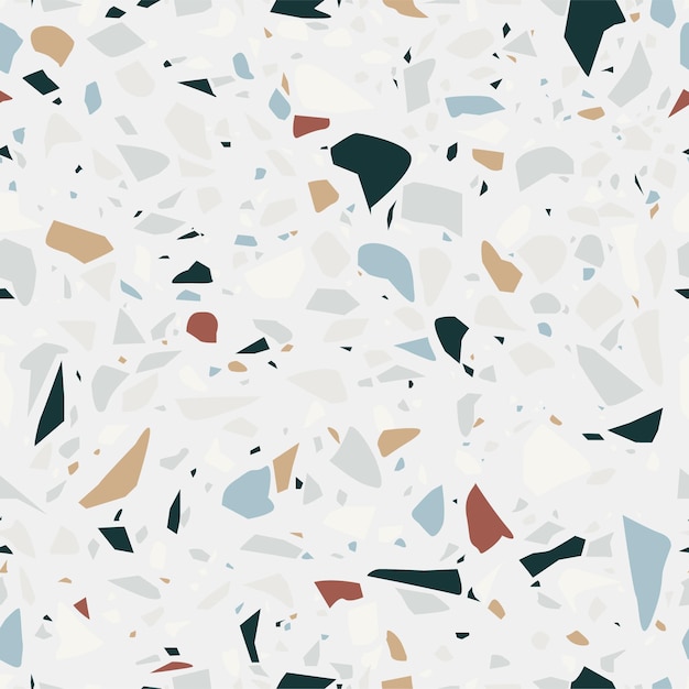 Vector terrazzo naadloos patroon Kleur marmer textuur Graniet getextureerde vormen in pastelkleuren