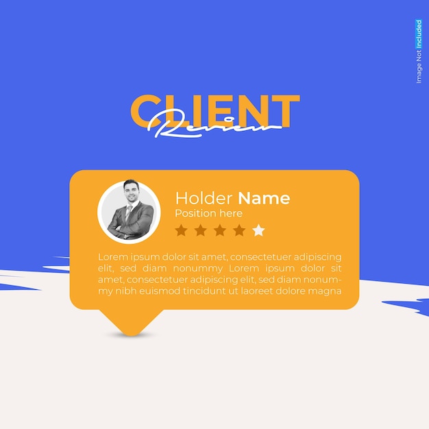 vector testimonial or client feedback review template with starmark
