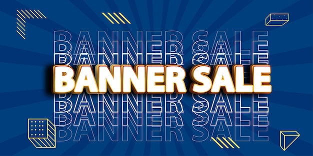 Vector text effect banner sale trendy 3d style