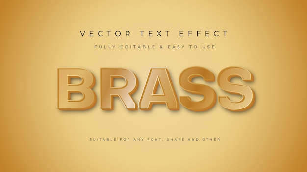 Vector text effect brass style fully editable