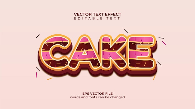 Vector vector text effect cake concept with sprinkles