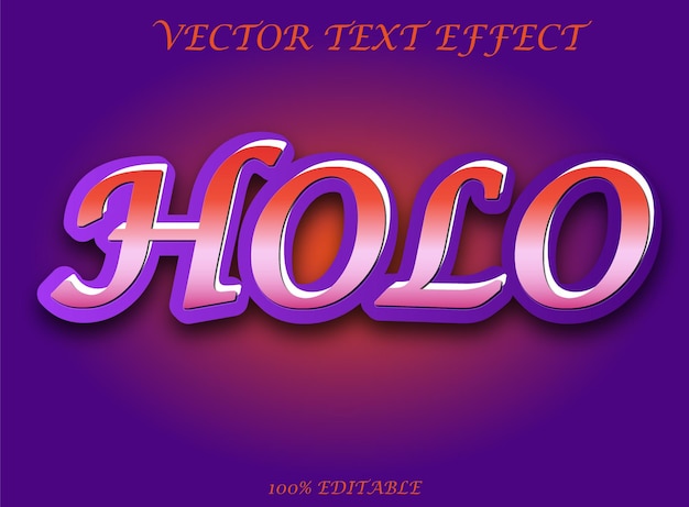 Vector text effect design with gradient color