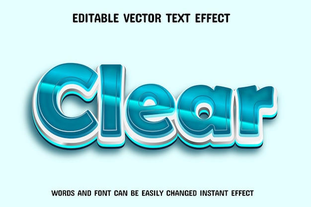 vector text effect editable clear