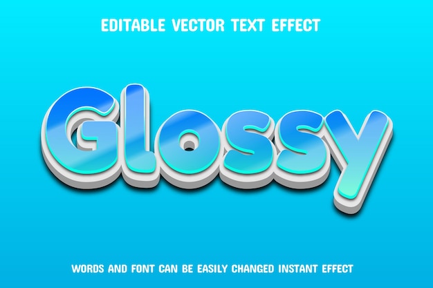 vector text effect editable glossy