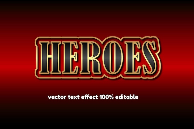 vector text effect editable heroes