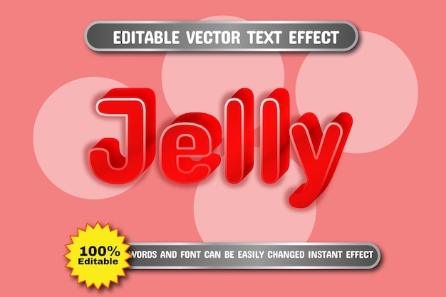 vector text effect editable jelly