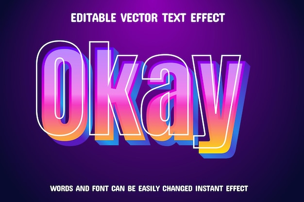 vector text effect editable okay