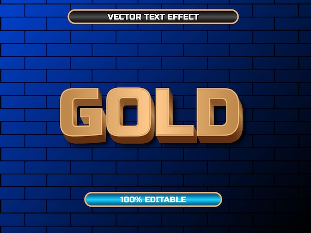 Vector text effect gold