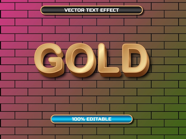 vector text effect gold