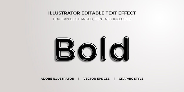 Vector text effect illustrator graphic style Bold Ink