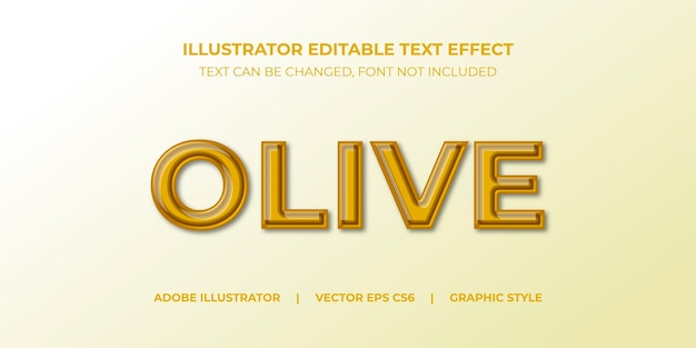 Vector text effect illustrator graphic style Olive Oil