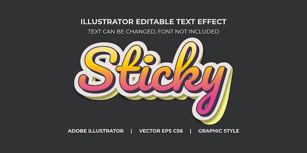 Vector text effect illustrator graphic style Sticker