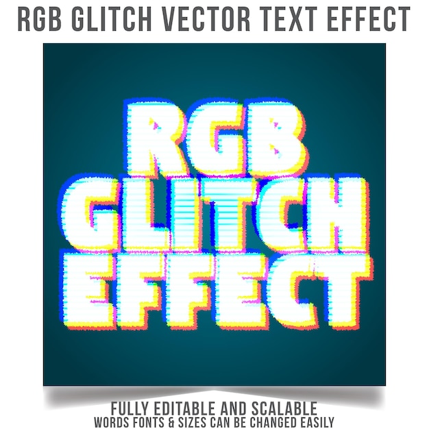 Vector Text Effect RGB Glitch