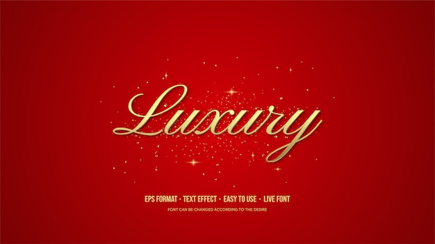 Vector text effect with fancy gold writing on a red background.