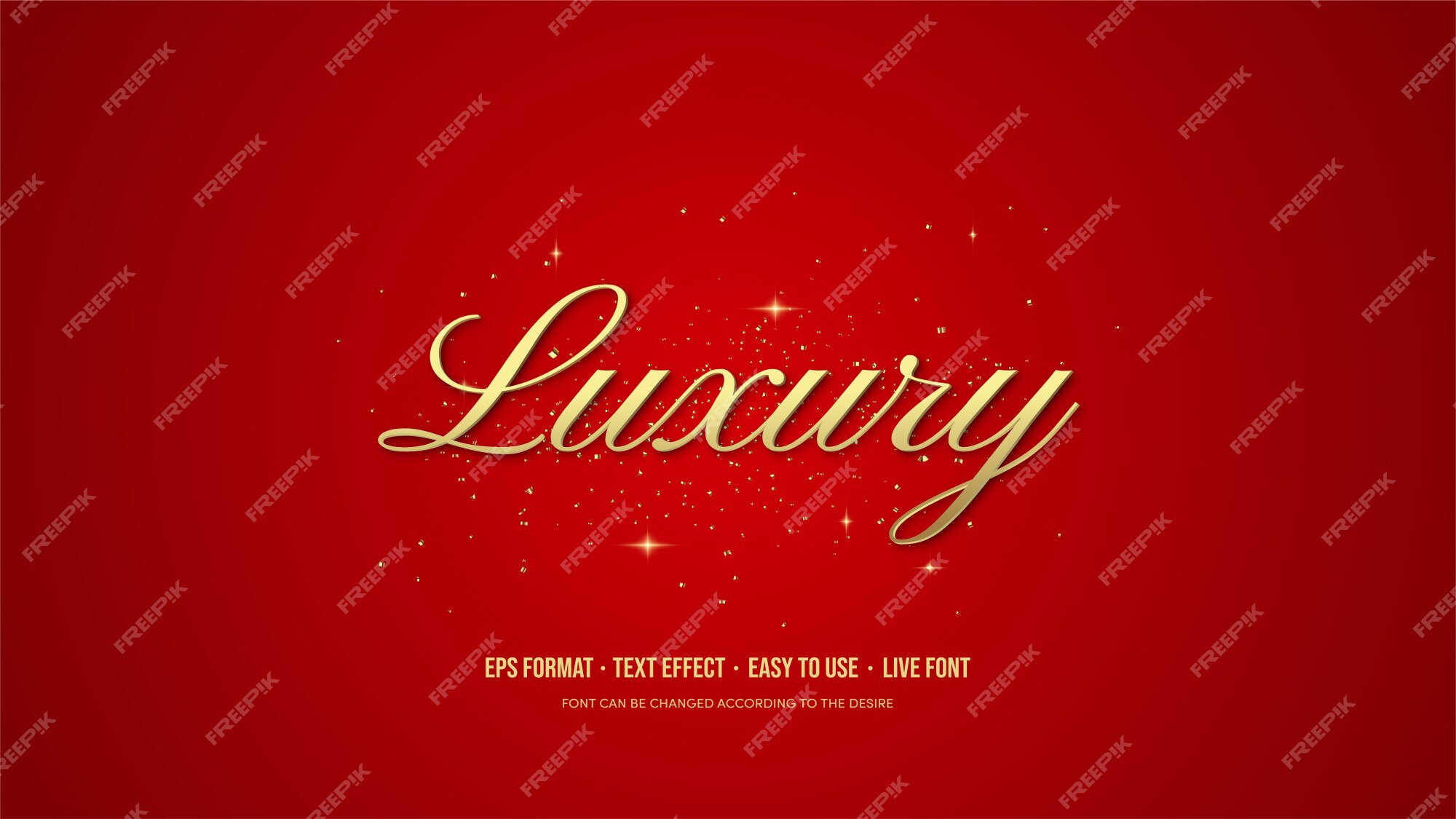 Premium Vector | Vector text effect with fancy gold writing on a red  background.