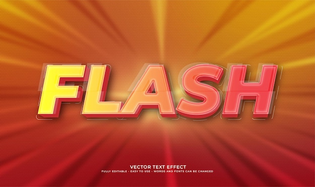 Flash di testo vettoriale con effetto di stile 3d