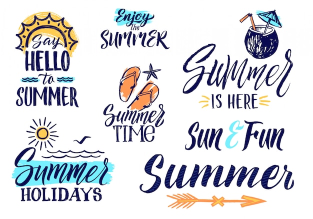 Vector vector text letters for summer time