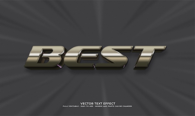 Вектор Векторный текст металла лучше всего с эффектом 3d стиля