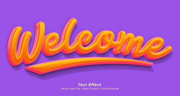 Векторный текст приветствуется редактируемым 3D текстовым стилем