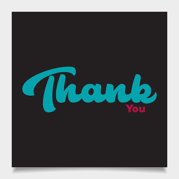 Vector thank you lettering banner