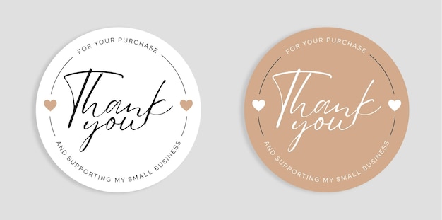 Vector thank you for purchase sticker template packaging small business