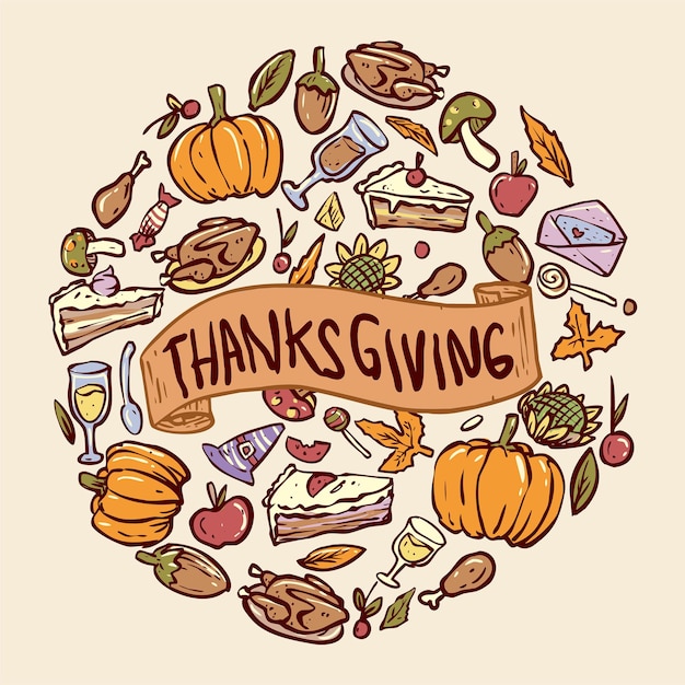 Vector vector of thanksgiving banner text concept