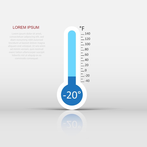 Vector thermometer pictogram in vlakke stijl Doel teken illustratie pictogram Thermometer bedrijfsconcept