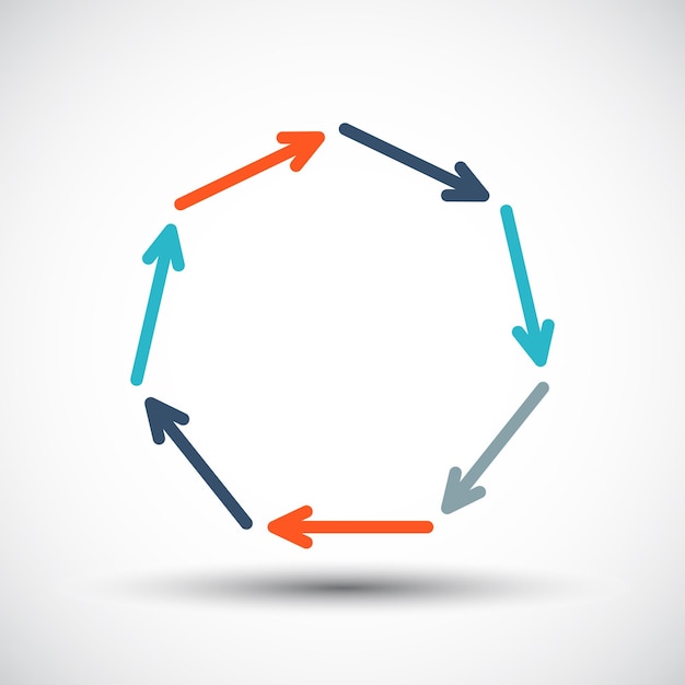 Vector thin line heptagon for infographic Template for cycle diagram with 7 options