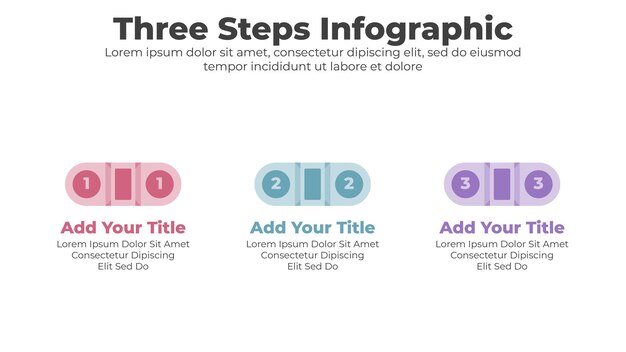 Vector vector three steps business timeline