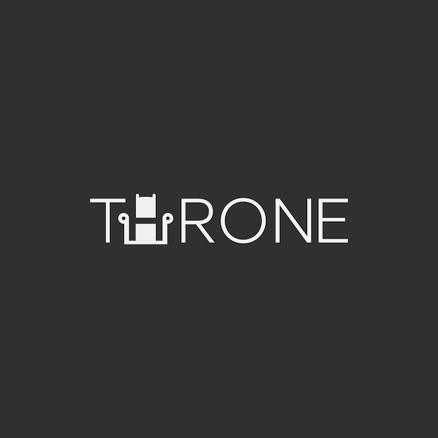 Vector throne minimal text logo design