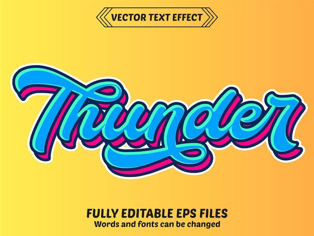 Vector vector thunder style editable text effect