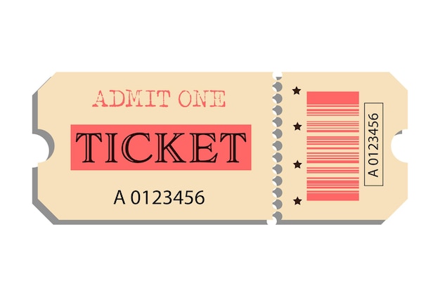Vector ticket for cinema theater concert movie performance party event festival realistic vip ticket template