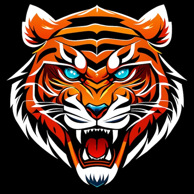 Premium Vector | Vector tiger face in geometric patterns