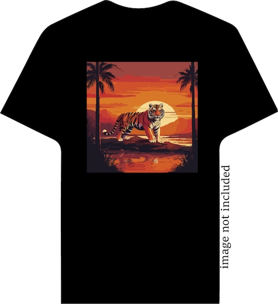 Vector Tiger retro vintage t shirt design