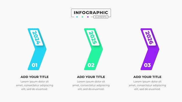 Vector tijdlijn infographic presentatie sjabloon met 3 stappen of opties