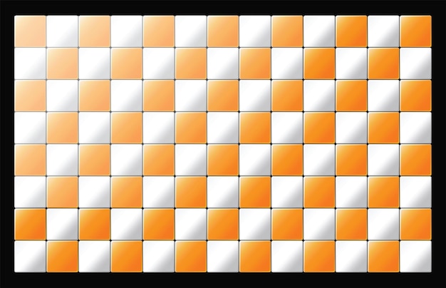 Vector tiles pattern white and orange tiles