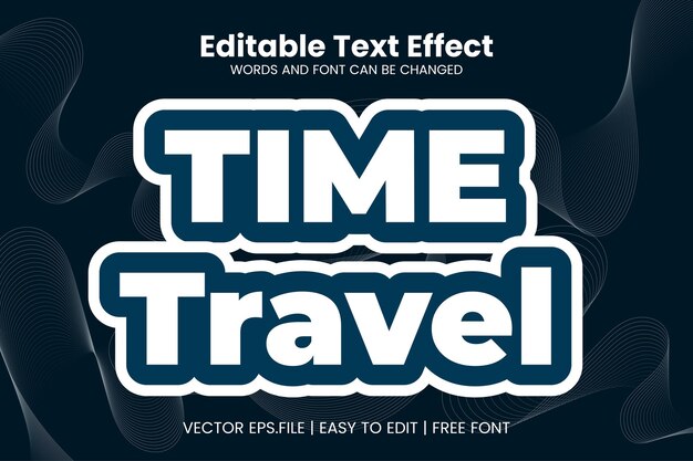 Vector Time Travel editable text effect template