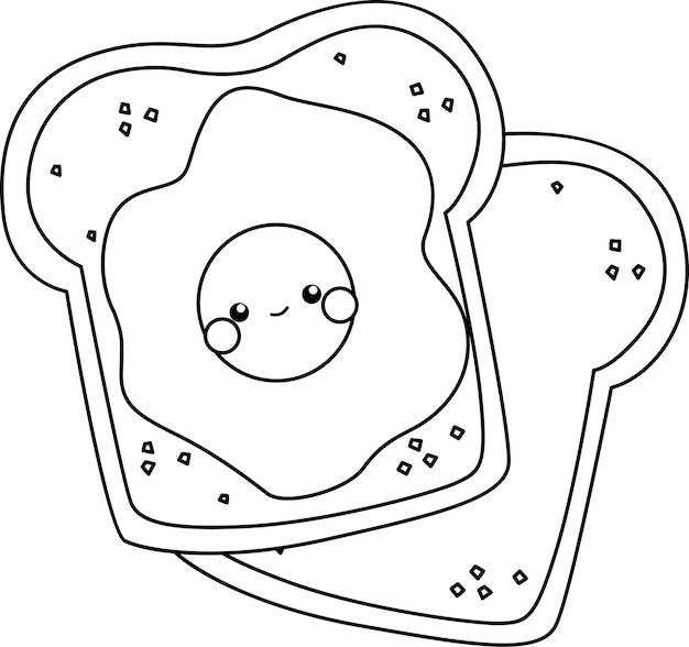 a vector of toast and egg