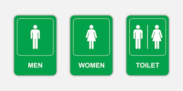 vector toilet signs on wall men and women